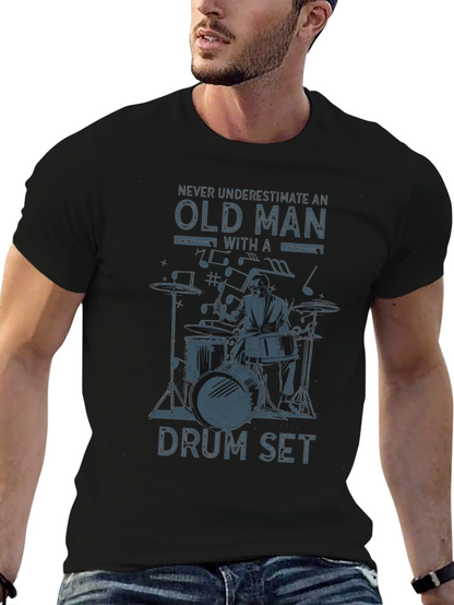 Old Man Drum Set Graphic Tee