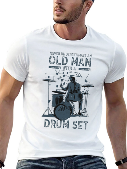 Old Man Drum Set Graphic Tee