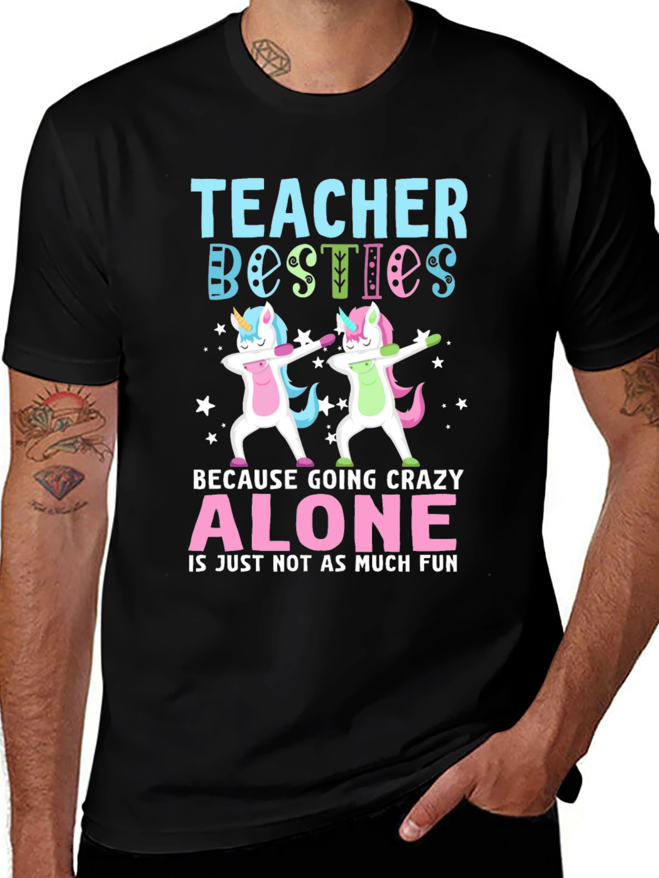 Teacher Besties Unicorn Dab T-Shirt