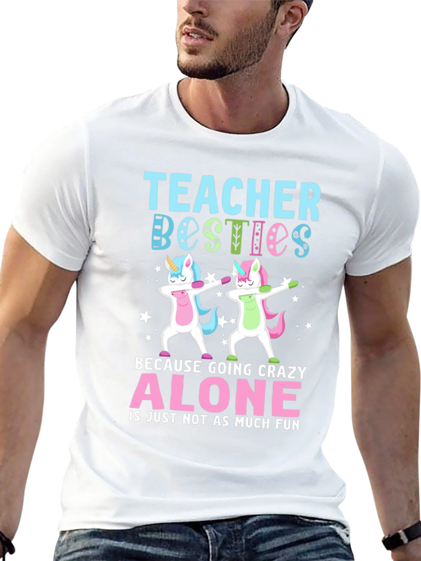 Teacher Besties Unicorn Dab T-Shirt