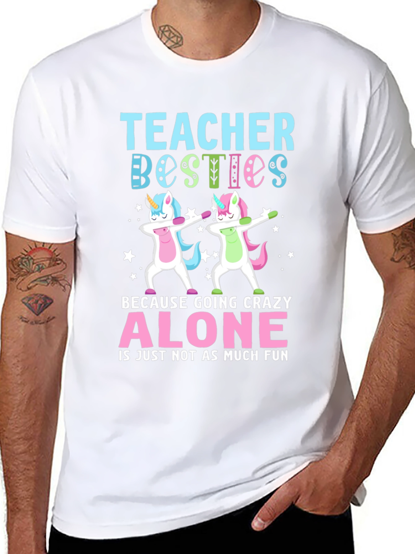 Teacher Besties Unicorn Dab T-Shirt