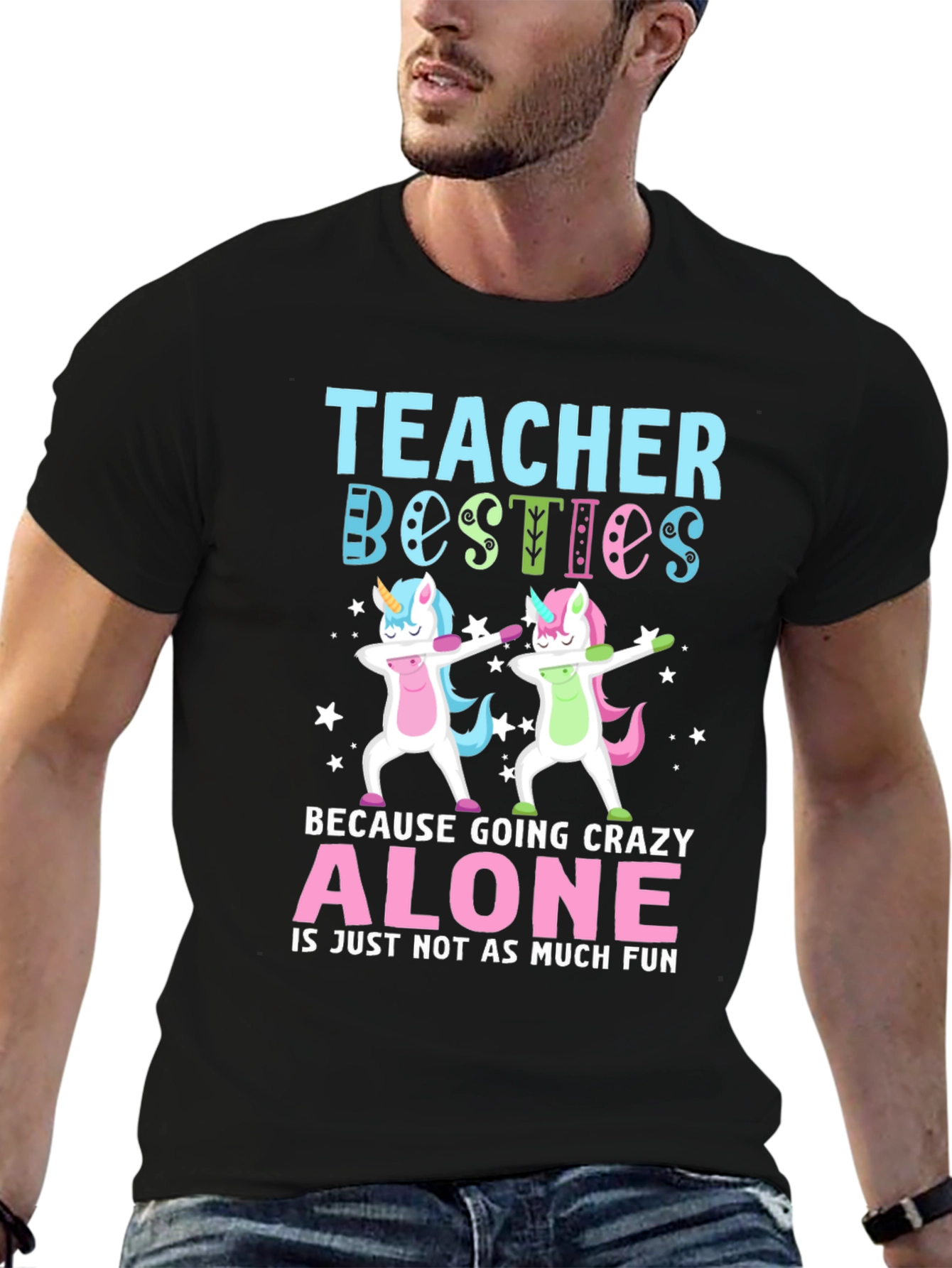 Teacher Besties Unicorn Dab T-Shirt