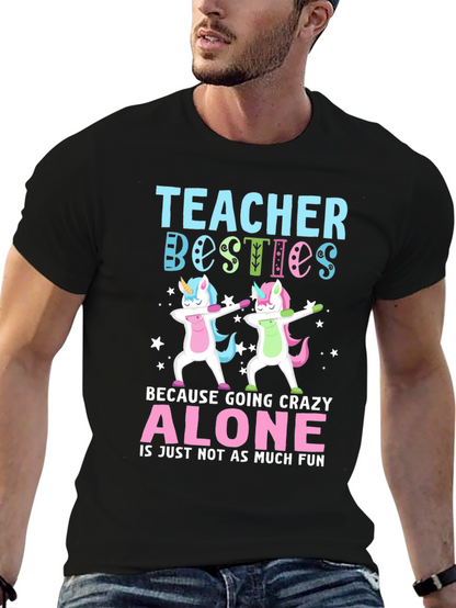 Teacher Besties Unicorn Dab T-Shirt