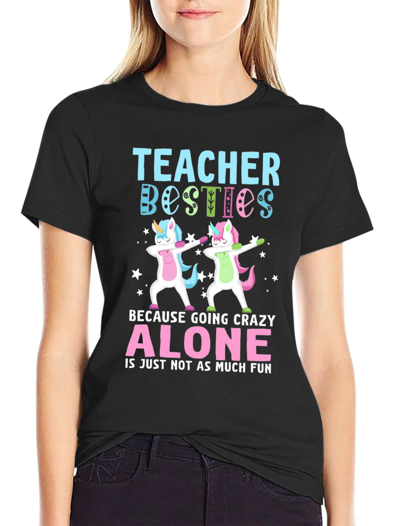 Teacher Besties Unicorn Dab T-Shirt