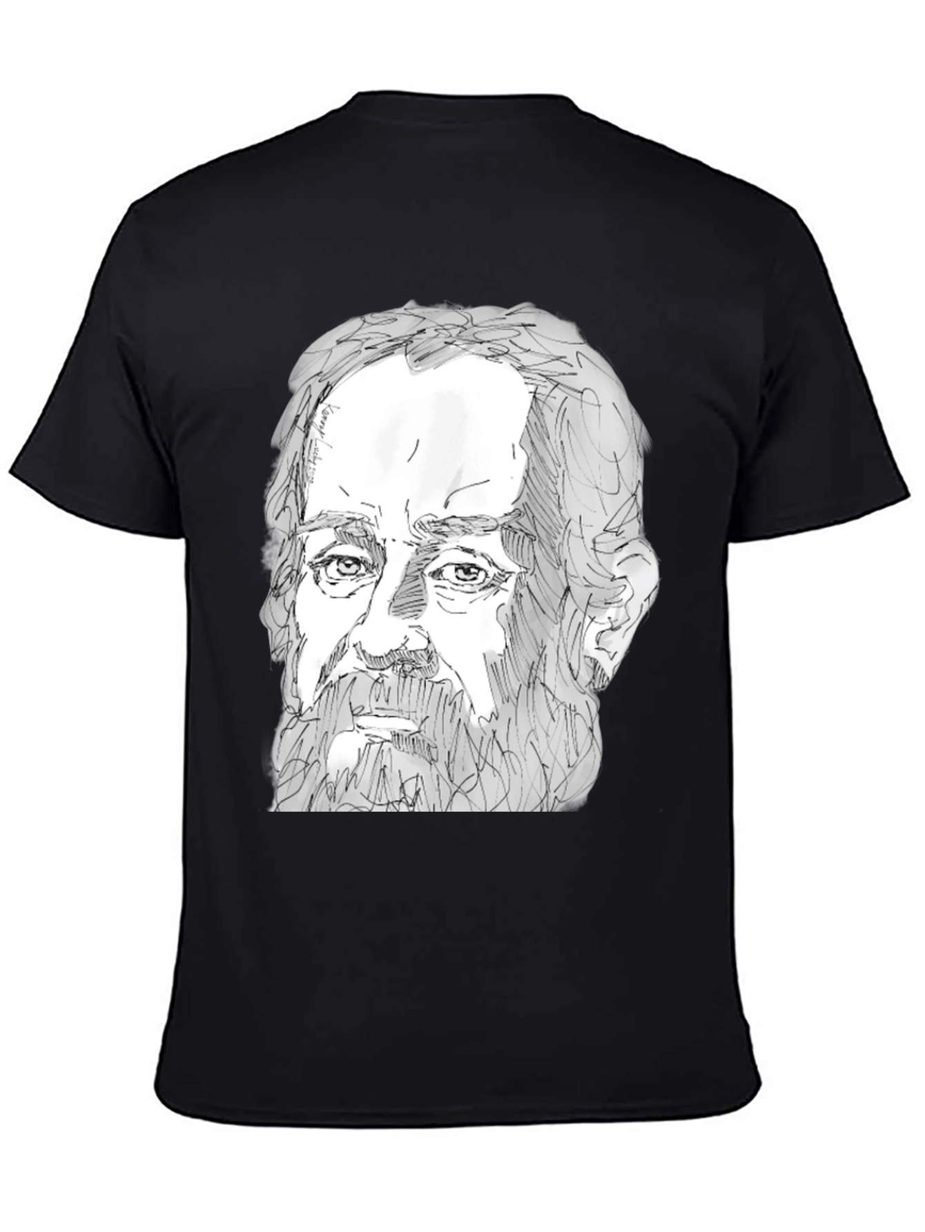 Sketch Portrait Black T-Shirt
