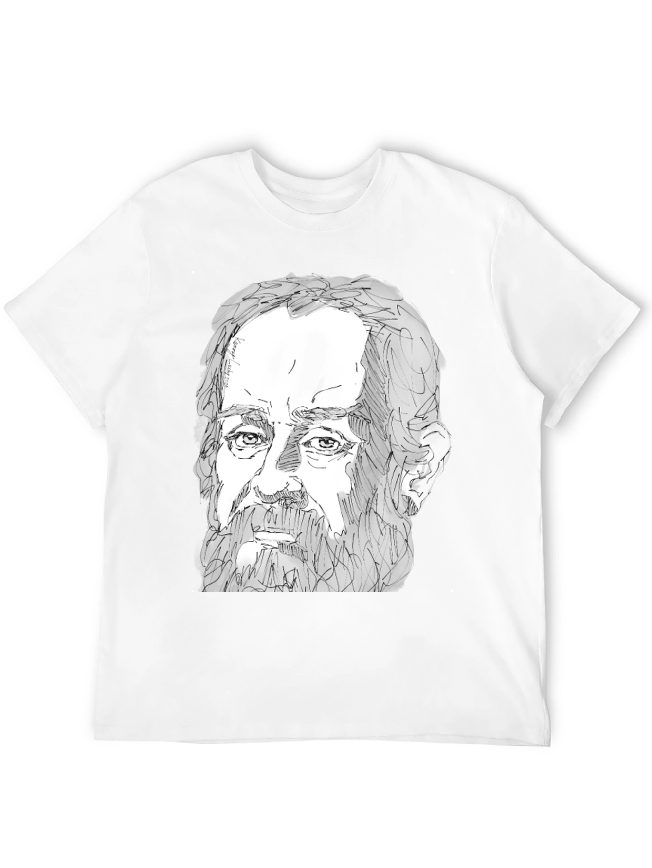 Sketch Portrait Black T-Shirt