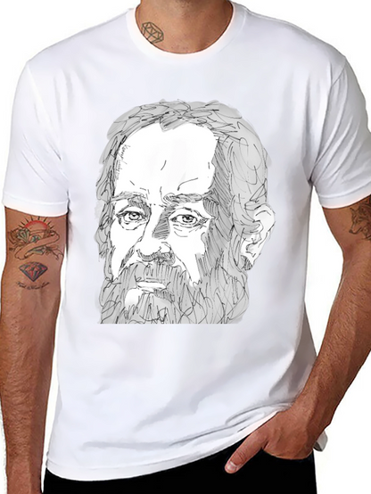 Sketch Portrait Black T-Shirt