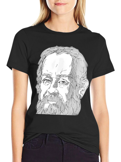 Sketch Portrait Black T-Shirt