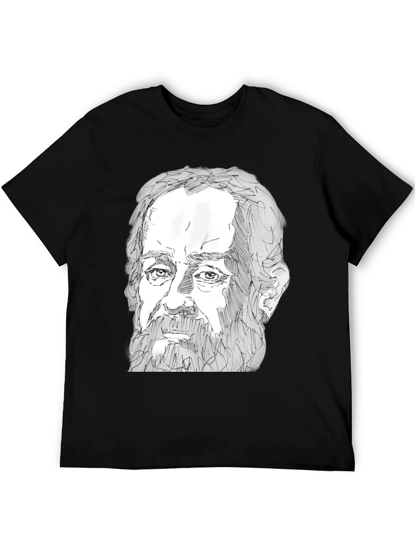 Sketch Portrait Black T-Shirt