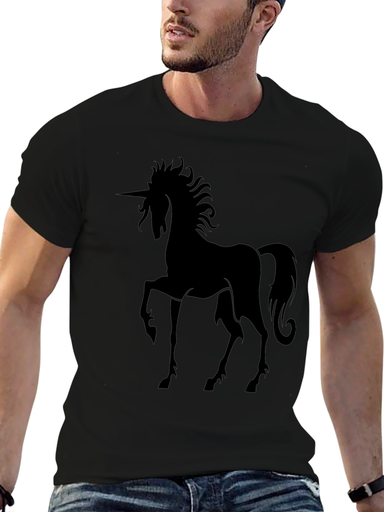 Unicorn Silhouette Black T-Shirt