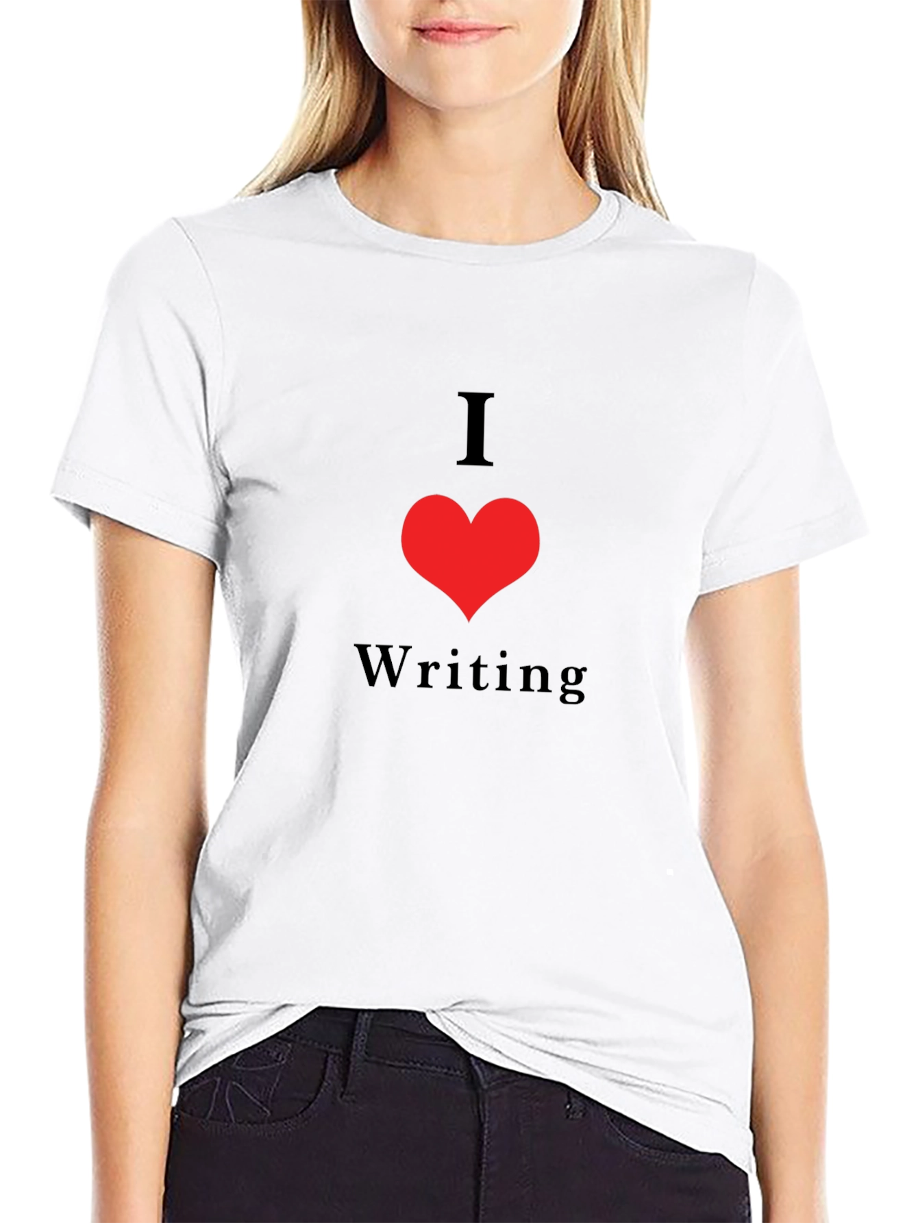 I Love Writing Graphic T-Shirt - Black