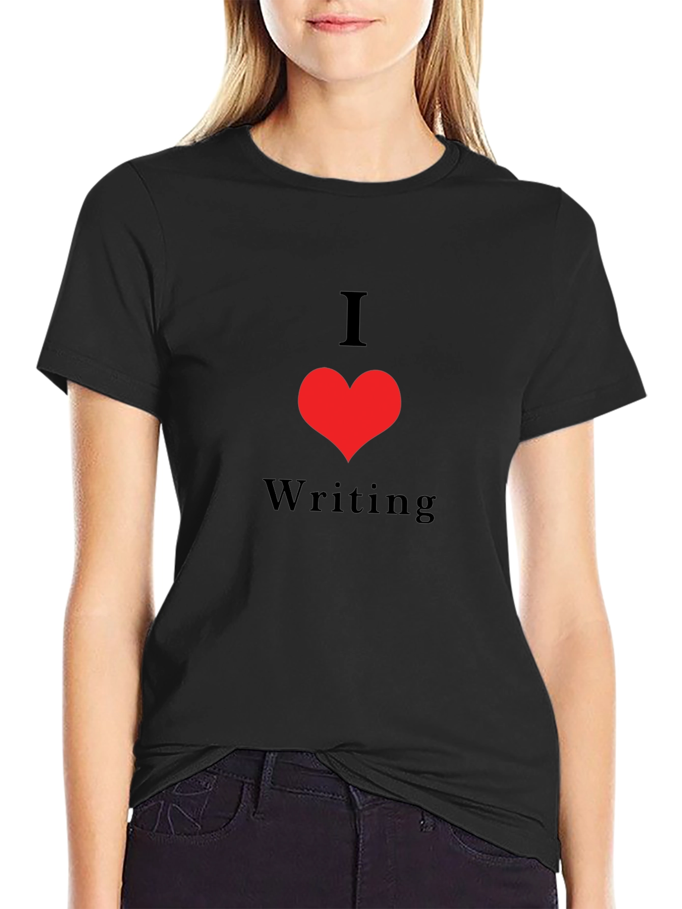 I Love Writing Graphic T-Shirt - Black