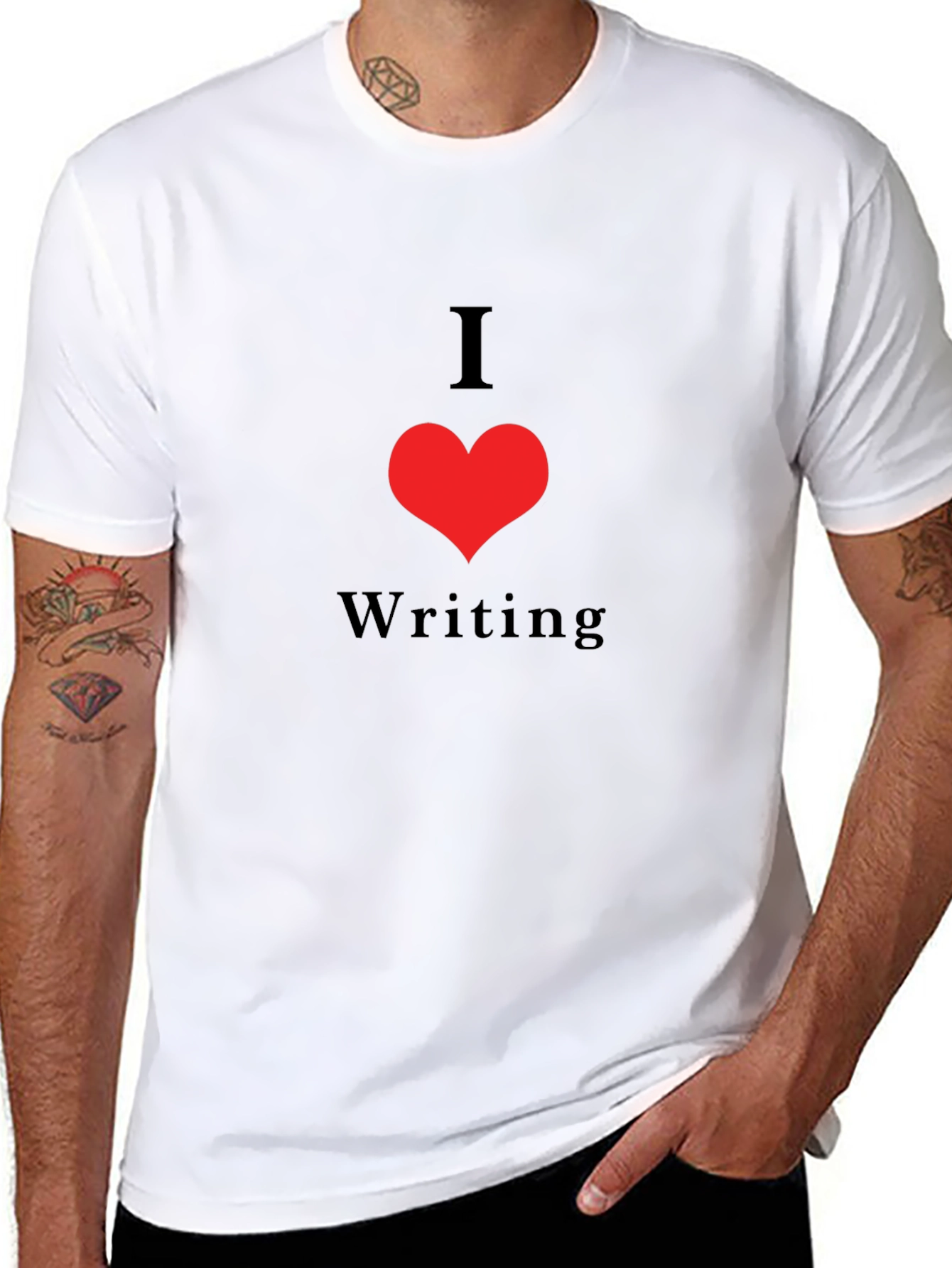 I Love Writing Graphic T-Shirt - Black