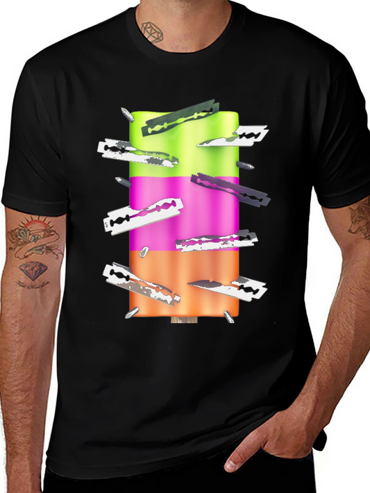 Edgy Ice Pop Tee - Razor Blade Design