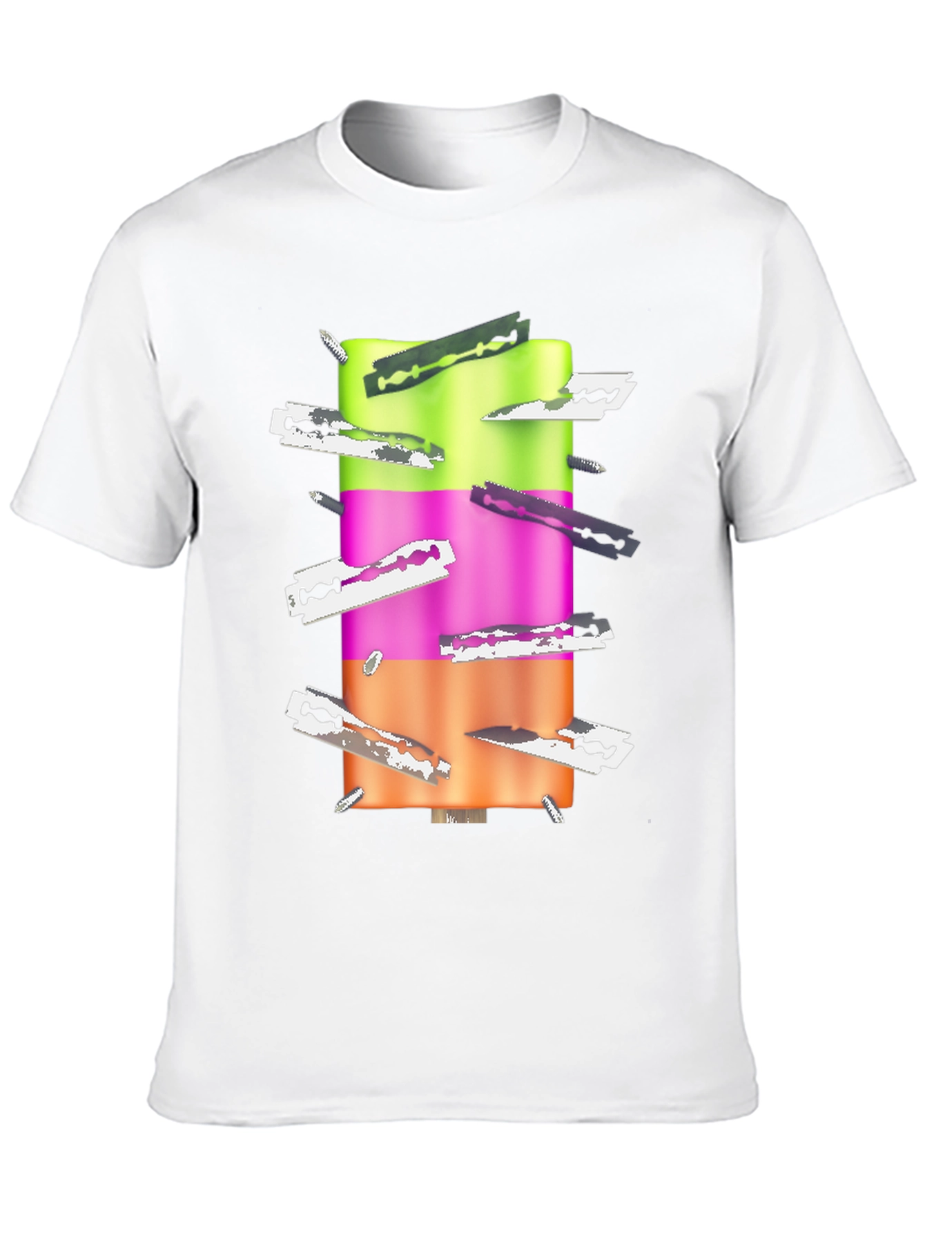 Edgy Ice Pop Tee - Razor Blade Design