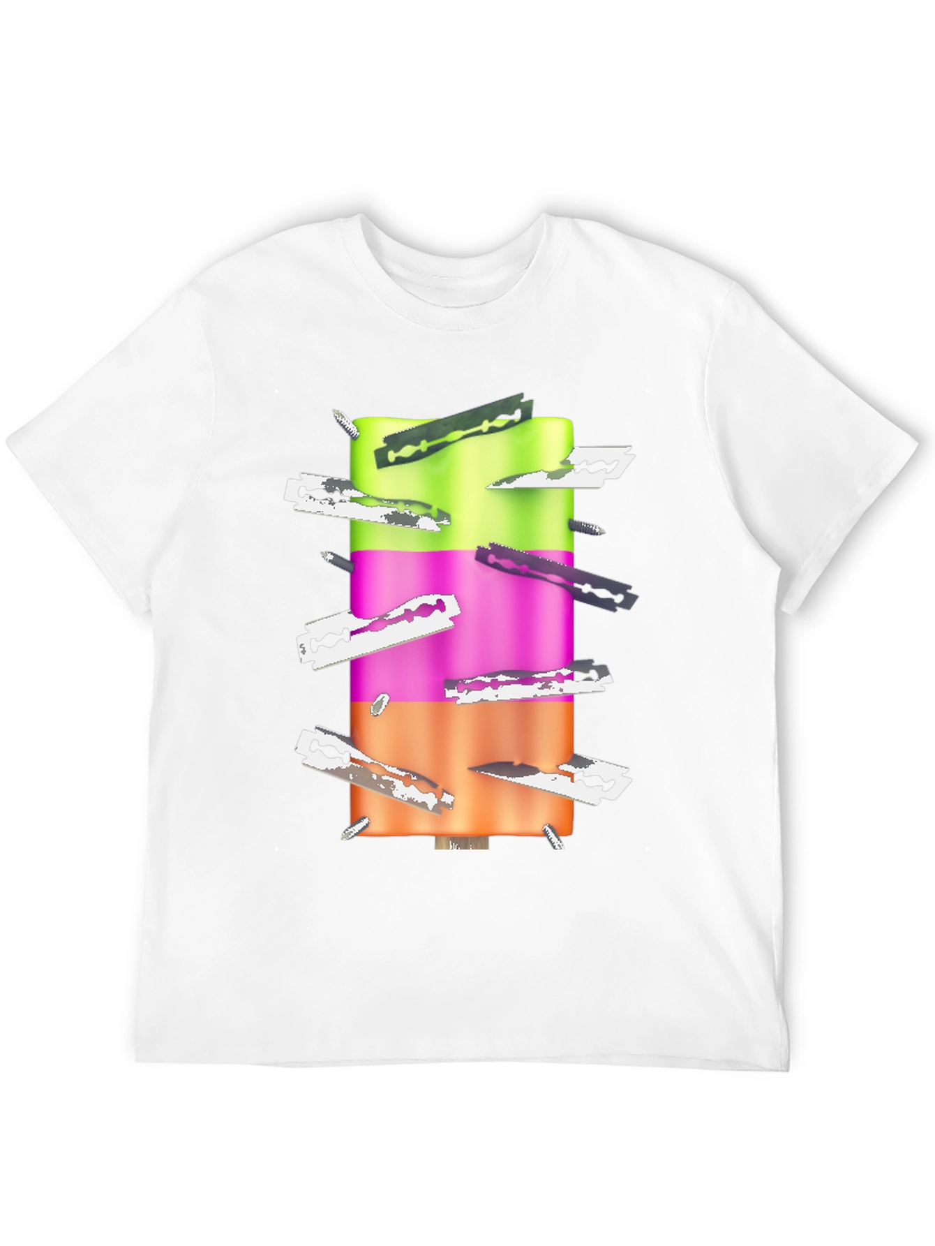 Edgy Ice Pop Tee - Razor Blade Design