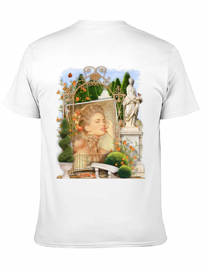 Elegant Garden Portrait Black T-Shirt