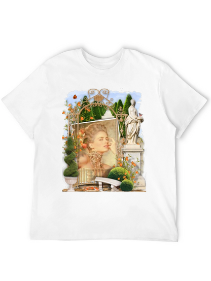 Elegant Garden Portrait Black T-Shirt