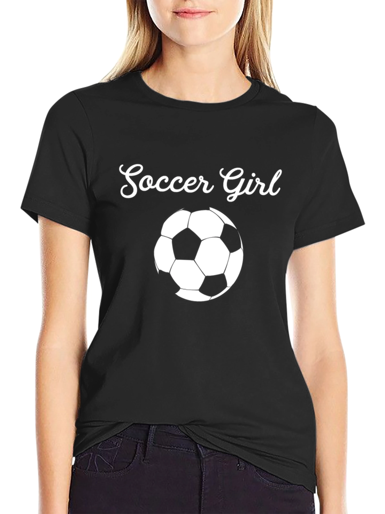 Soccer Girl T-Shirt - Black Graphic Tee
