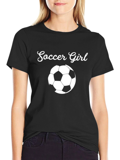 Soccer Girl T-Shirt - Black Graphic Tee