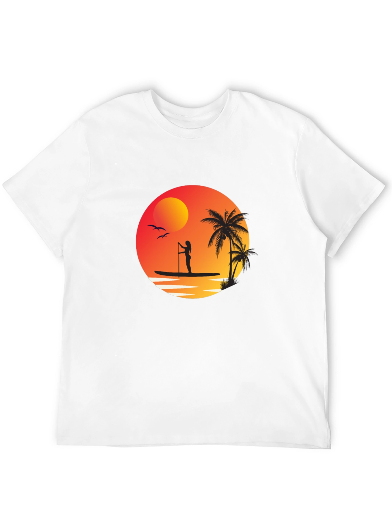 Sunset Paddleboard Graphic Tee - Black