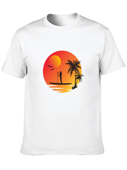 Sunset Paddleboard Graphic Tee - Black
