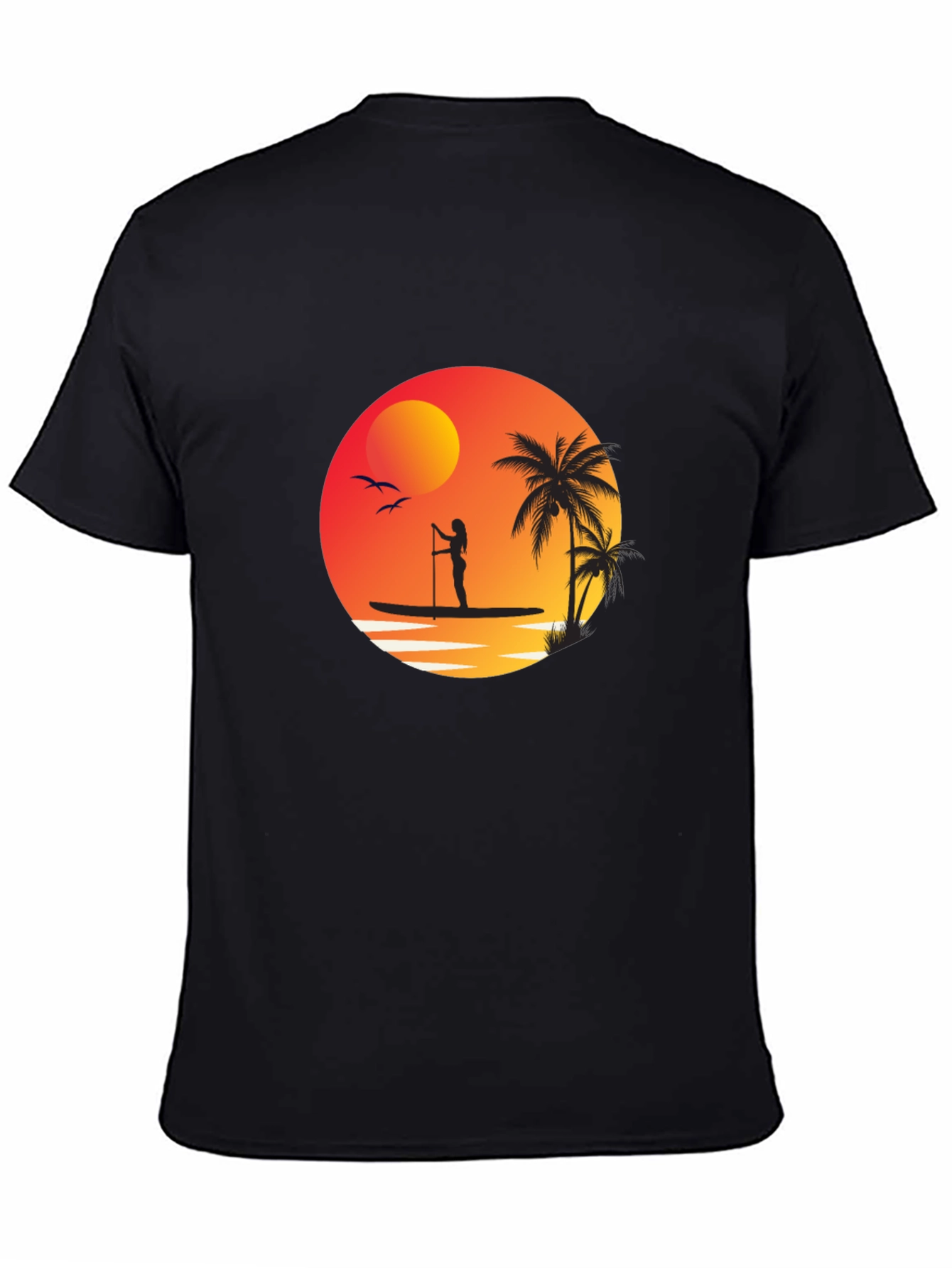 Sunset Paddleboard Graphic Tee - Black