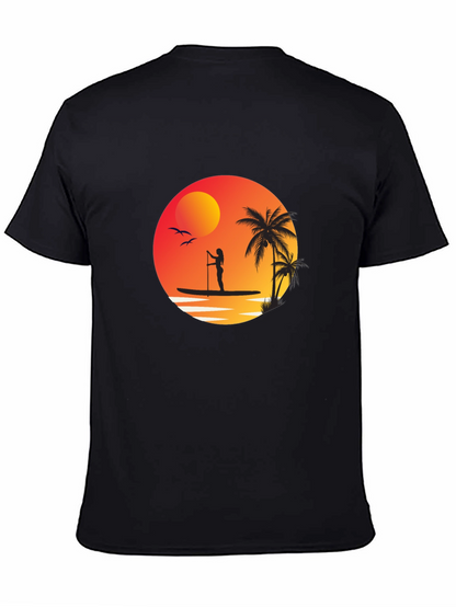 Sunset Paddleboard Graphic Tee - Black