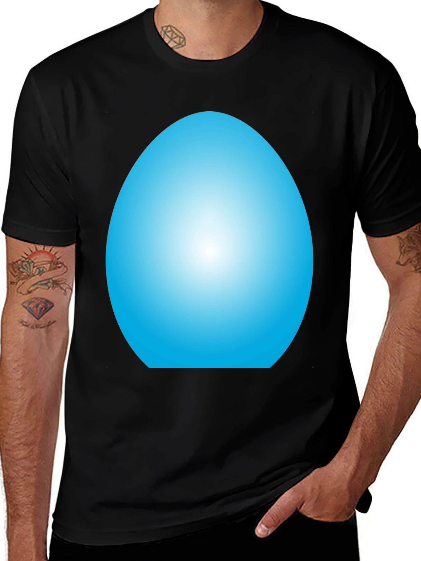 Blue Egg Graphic T-Shirt - Casual Style