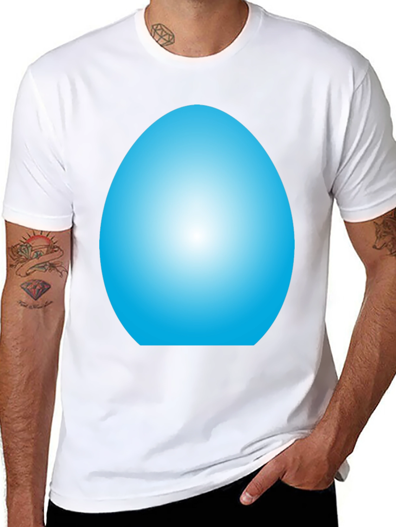 Blue Egg Graphic T-Shirt - Casual Style