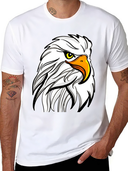 Bold Eagle Graphic Tee - Black Cotton T-Shirt