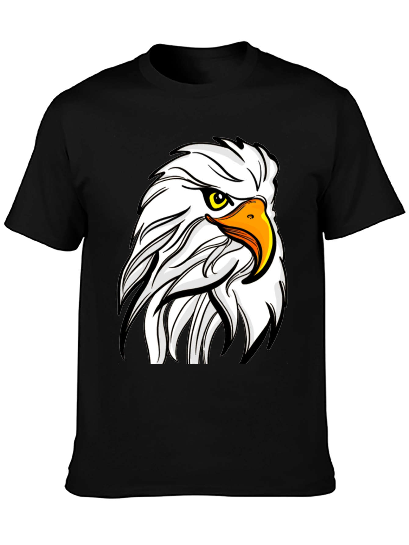 Bold Eagle Graphic Tee - Black Cotton T-Shirt