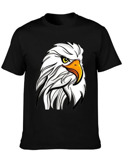 Bold Eagle Graphic Tee - Black Cotton T-Shirt