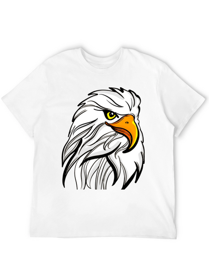 Bold Eagle Graphic Tee - Black Cotton T-Shirt