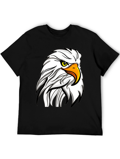 Bold Eagle Graphic Tee - Black Cotton T-Shirt