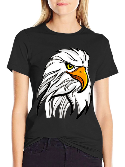 Bold Eagle Graphic Tee - Black Cotton T-Shirt