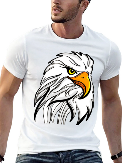 Bold Eagle Graphic Tee - Black Cotton T-Shirt