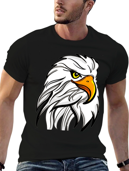 Bold Eagle Graphic Tee - Black Cotton T-Shirt