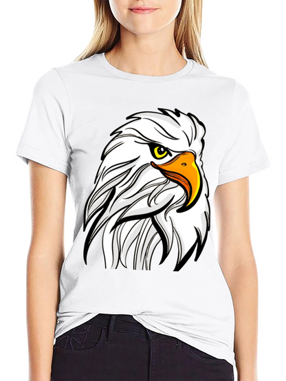 Bold Eagle Graphic Tee - Black Cotton T-Shirt
