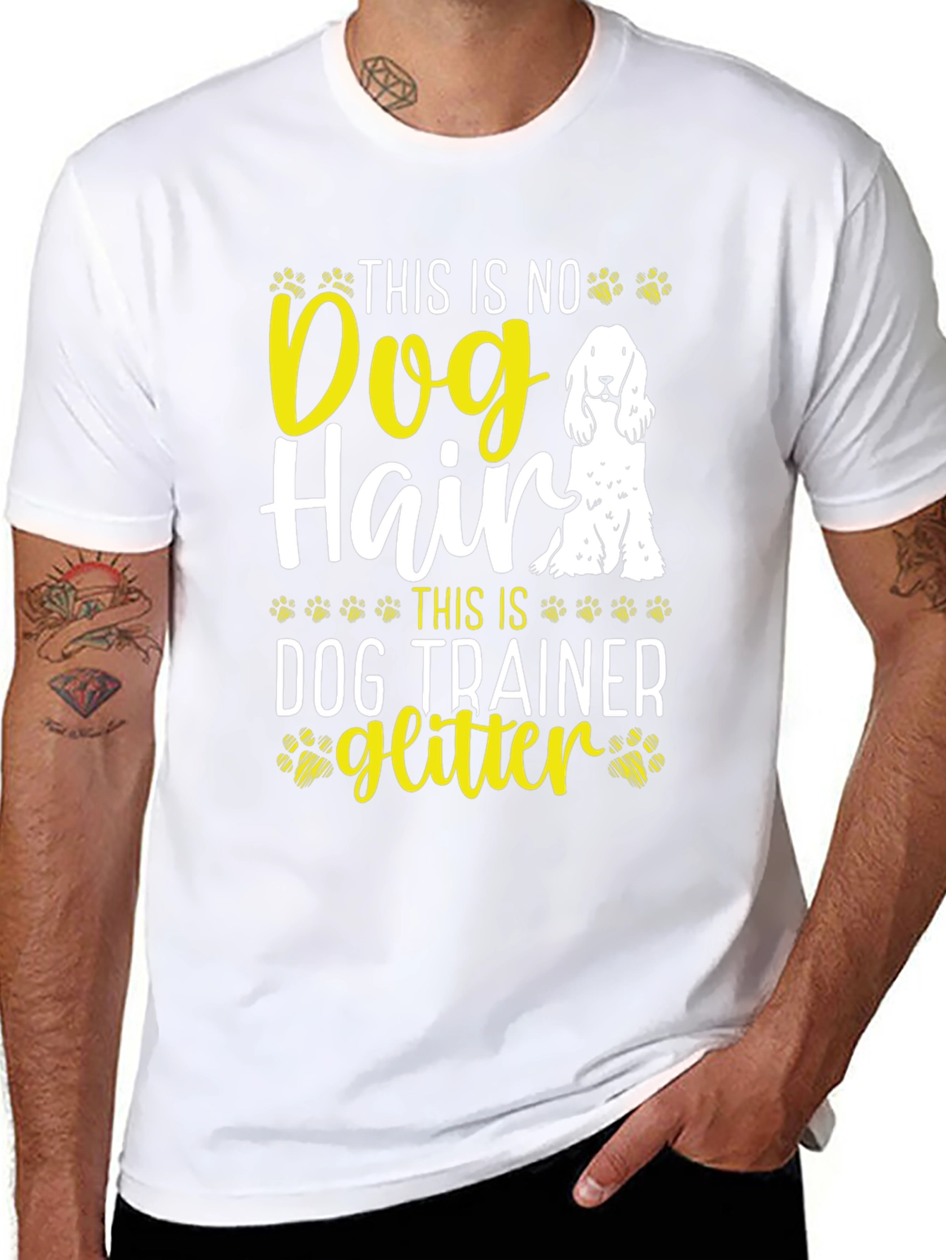 Dog Trainer Glitter T-Shirt Funny Dog Lover Tee