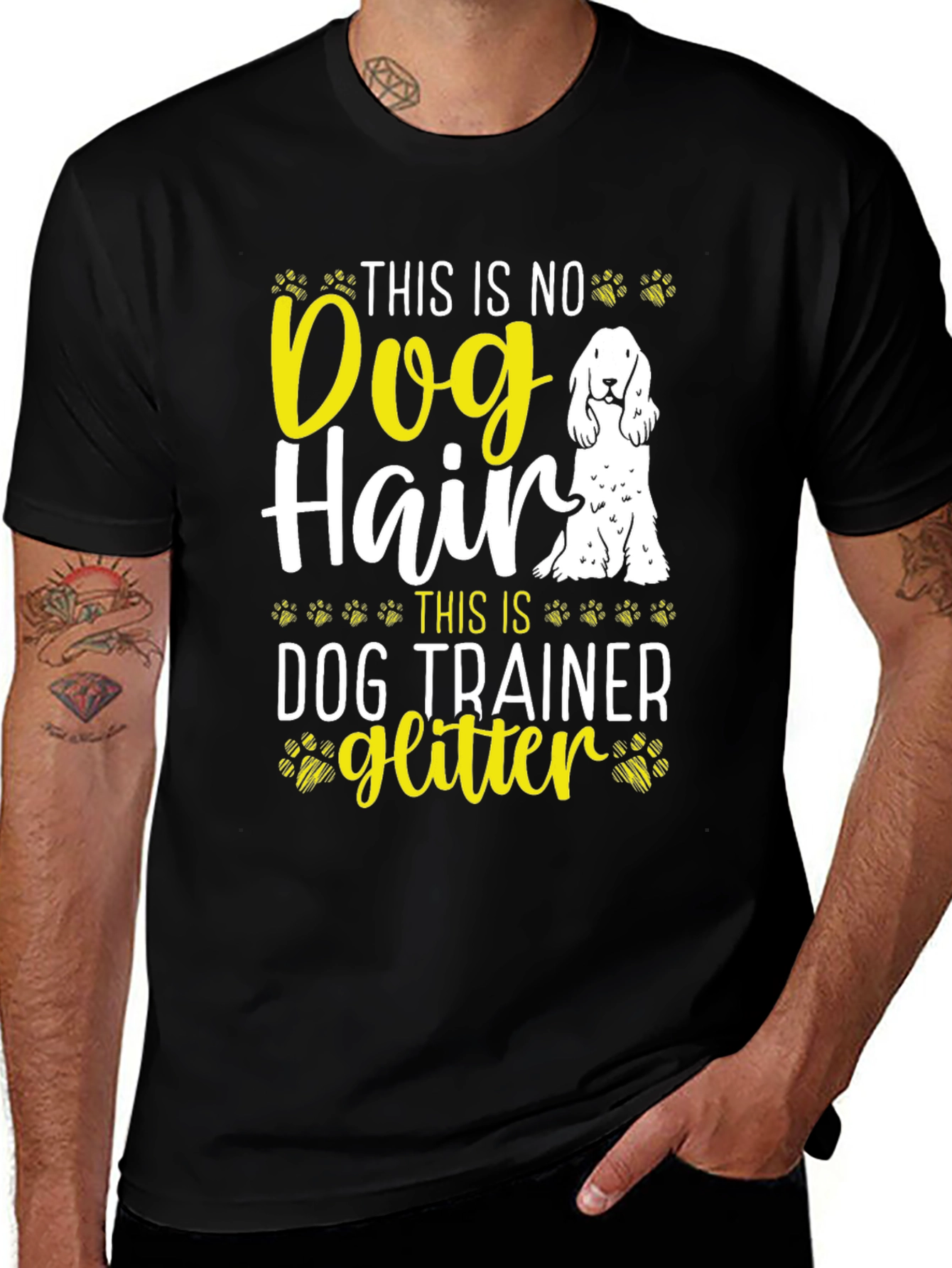 Dog Trainer Glitter T-Shirt Funny Dog Lover Tee