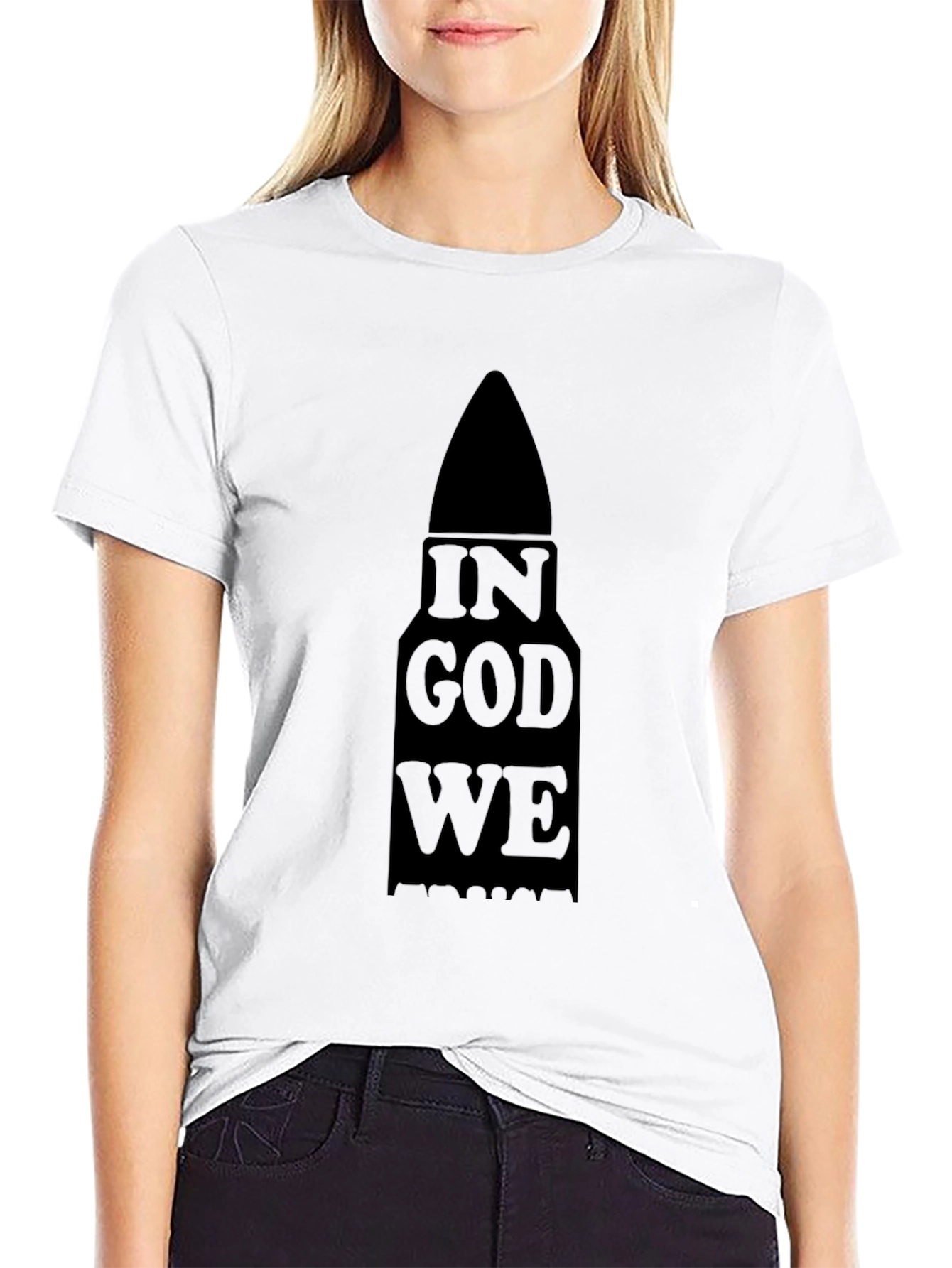 In God We Trust Bullet Graphic Tee - Black