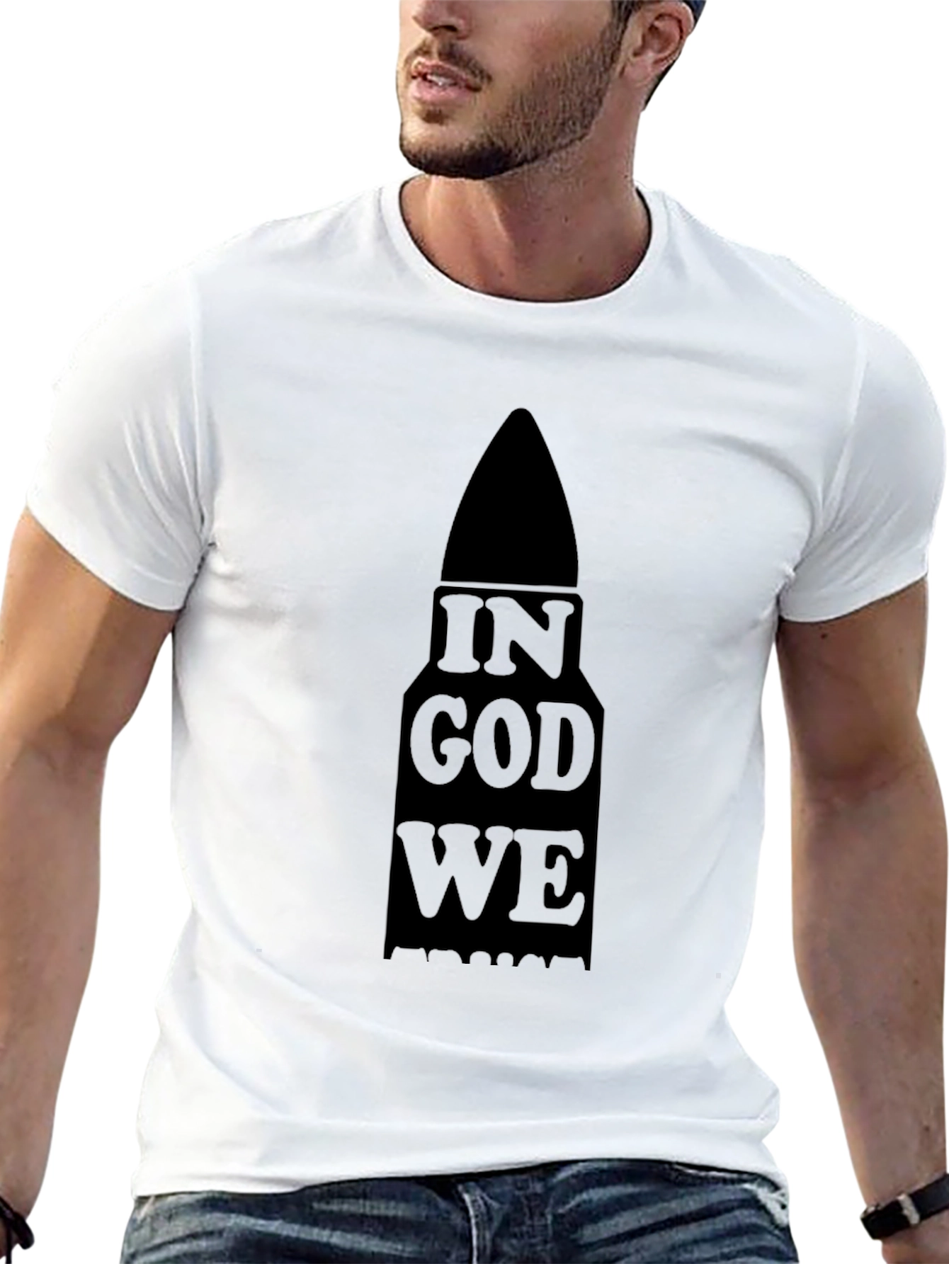 In God We Trust Bullet Graphic Tee - Black
