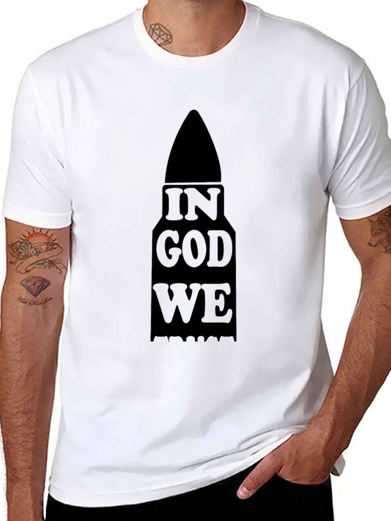 In God We Trust Bullet Graphic Tee - Black