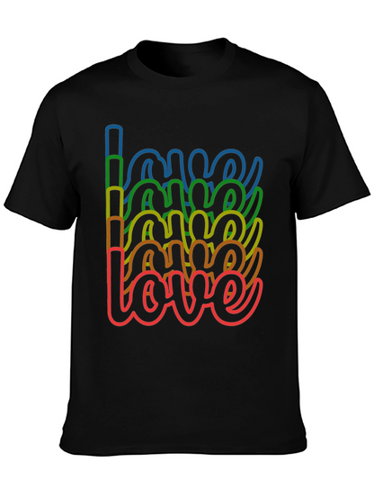 Rainbow Love Graphic Tee - Stylish Black T-Shirt