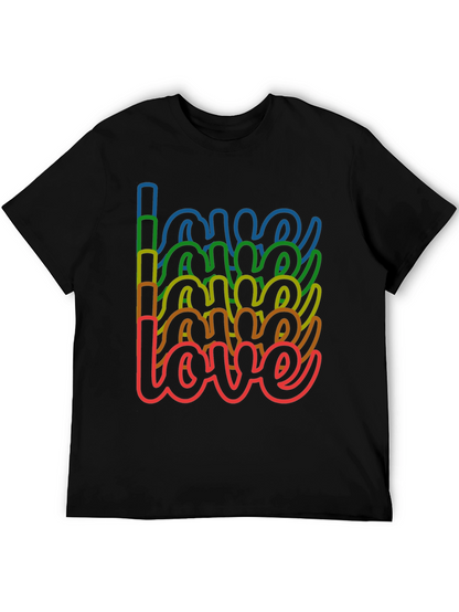 Rainbow Love Graphic Tee - Stylish Black T-Shirt