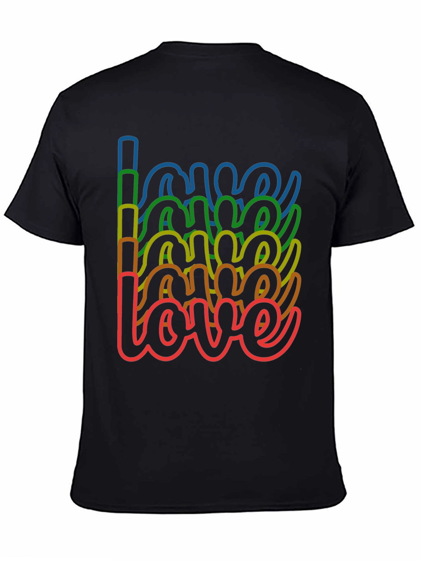Rainbow Love Graphic Tee - Stylish Black T-Shirt