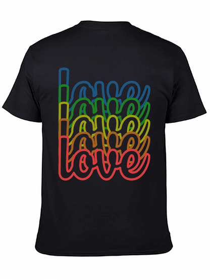 Rainbow Love Graphic Tee - Stylish Black T-Shirt