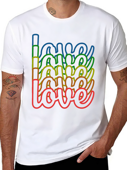 Rainbow Love Graphic Tee - Stylish Black T-Shirt