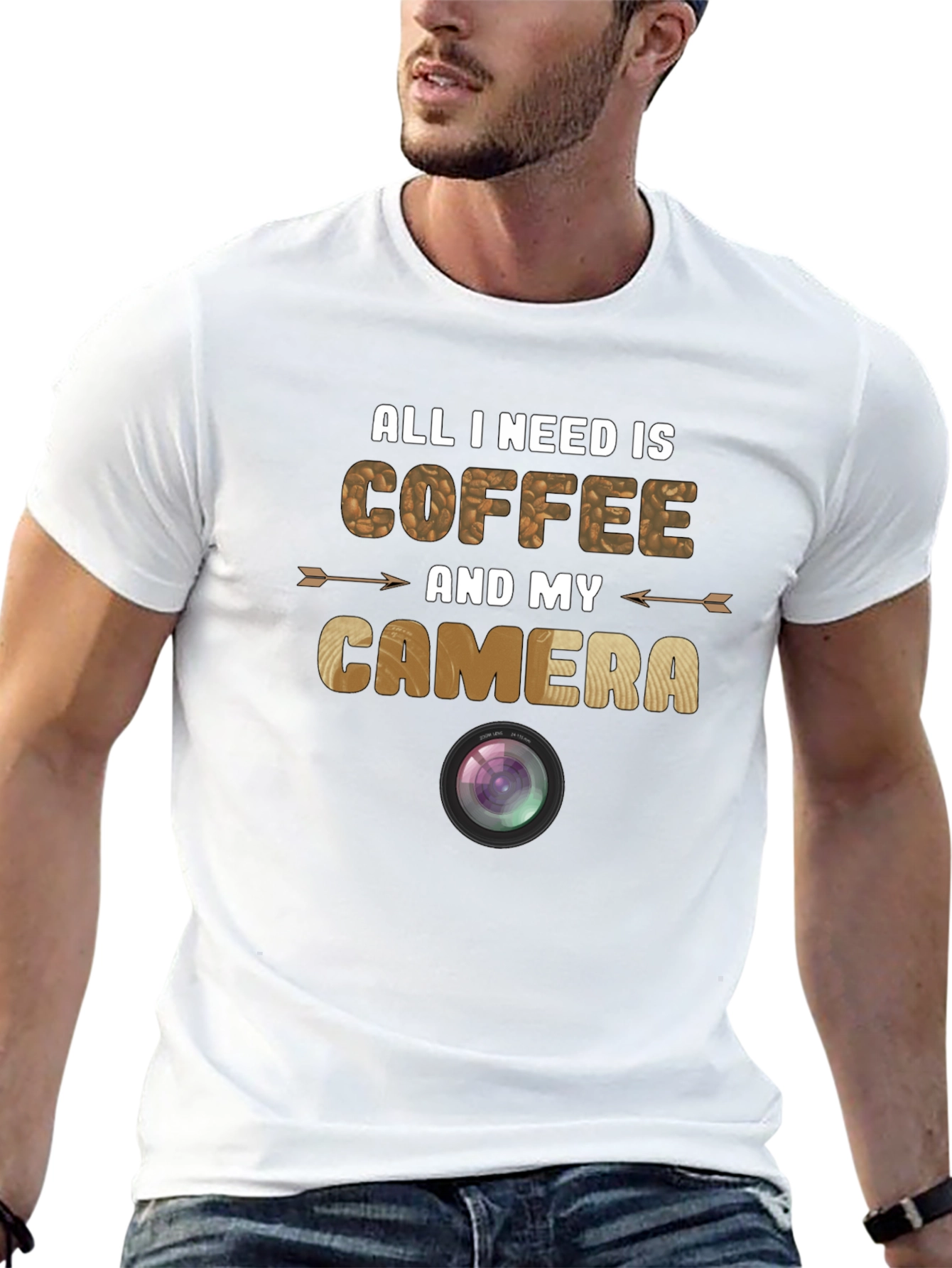 Coffee and Camera Graphic T-Shirt